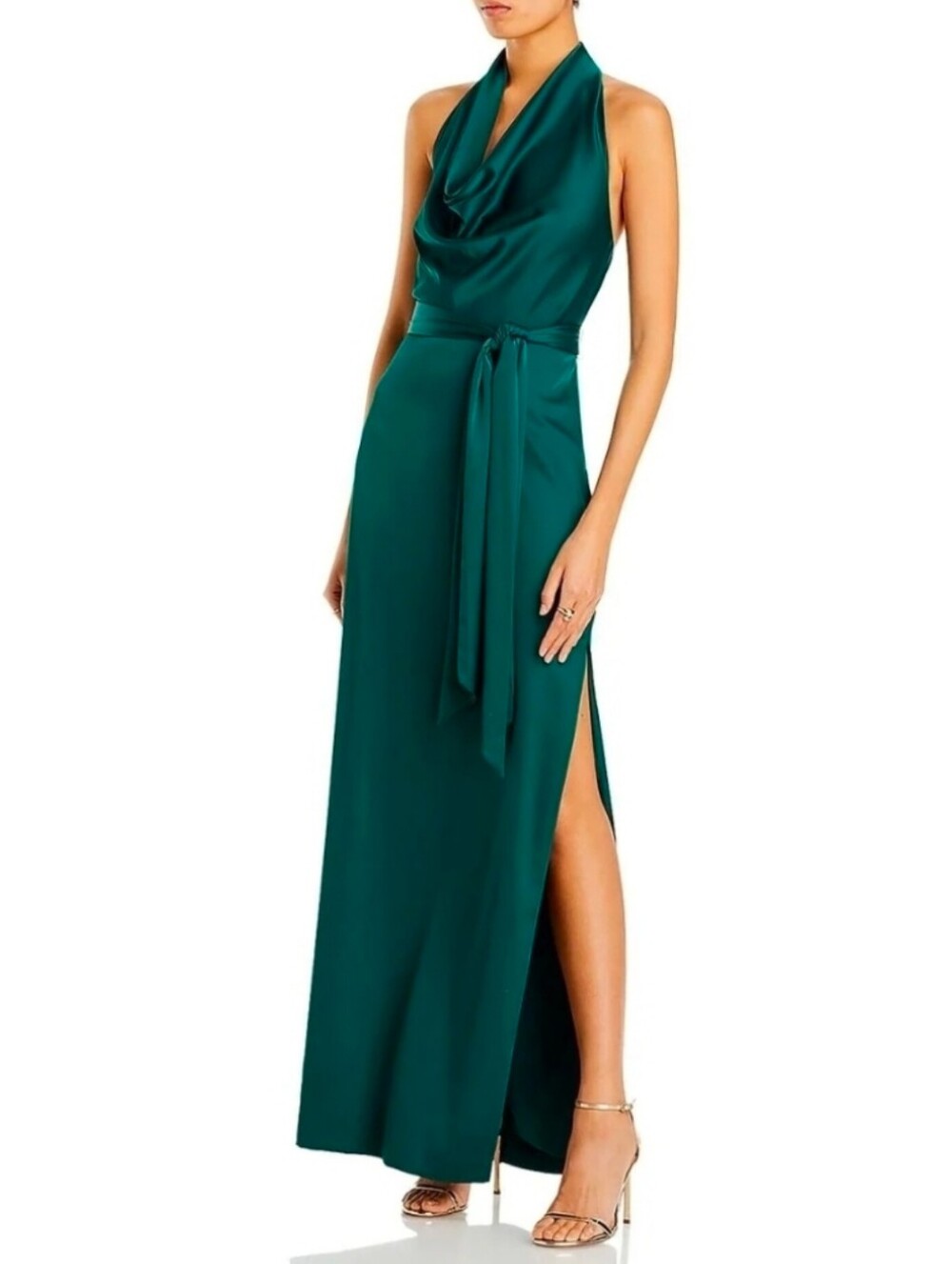 Liv Foster Halter Neck Column Gown